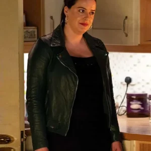 EastEnders Zoe Slater Black Leather Jacket Side