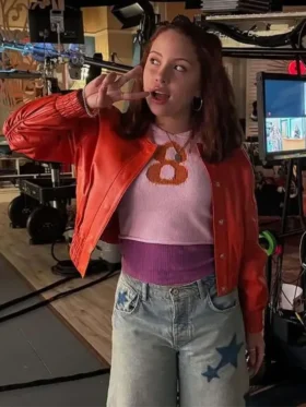 Electric Bloom Carmen B. Sanchez S01 Orange Leather Jacket