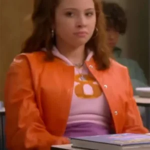 Electric Bloom Carmen B. Sanchez S01 Orange Leather Jacket For Sale