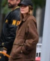 Elizabeth Olsen Brown Jacket Front look