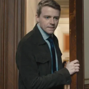 Ella McCay Jack Lowden Suede Jacket Side