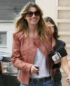 Ellen Pompeo Brown Leather Jacket