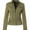 Elsbeth S03 Amy Sedaris Suede Leather Jacket