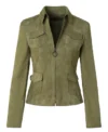 Elsbeth S03 Amy Sedaris Suede Leather Jacket