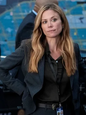 FBI S08 Claire Coffee Blue Blazer Side
