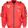Fabric of the Universe XB-03 Red Bomber Jacket Red Color Front Look