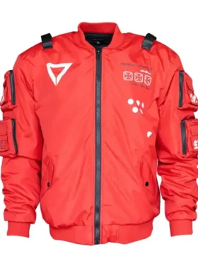 Fabric of the Universe XB-03 Red Bomber Jacket Red Color Front Look