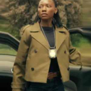 Frauds S01 Nansi Nsue Green Cropped Coat Front