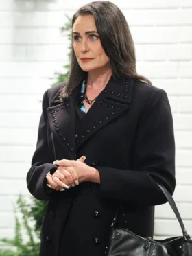 General Hospital Rena Sofer Black Coat Side
