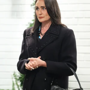 General Hospital Rena Sofer Black Coat Side