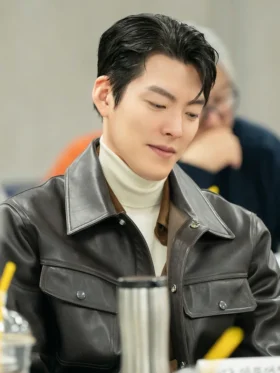 Genie Make a Wish S01 Kim Woo-bin Leather Jacket Side