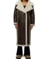 Gigi Hadid New York City 2025 Faux Shearling Coat Front Look