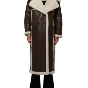 Gigi Hadid New York City 2025 Faux Shearling Coat Front Look