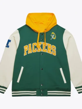Green Bay Packers Green Sideline Varsity Jacket Logo
