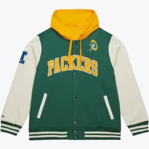 Green Bay Packers Green Sideline Varsity Jacket Logo