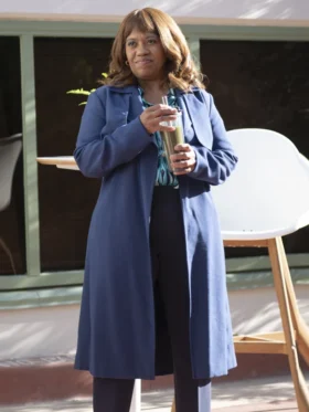 Greys Anatomy S22 Chandra Wilson Blue Coat Side