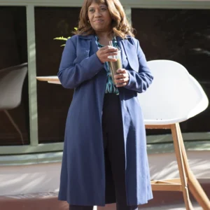 Greys Anatomy S22 Chandra Wilson Blue Coat Side
