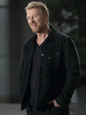 Greys Anatomy S22 Kevin McKidd Black Suede Jacket