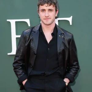 Hamnet Paul Mescal Black Leather Jacket