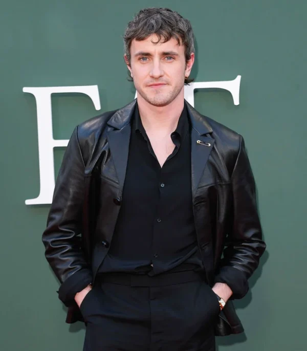 Hamnet Paul Mescal Black Leather Jacket