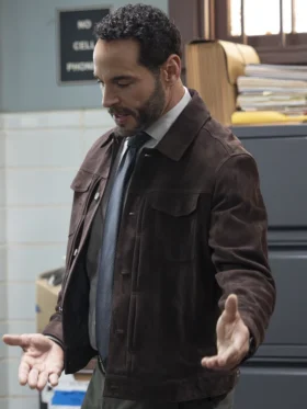 High Potential S02 Adam Karadec Brown Suede Jacket