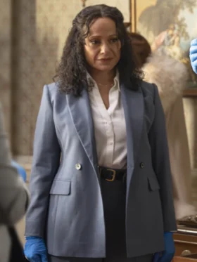 High Potential S02 Judy Reyes Blue Blazer Side