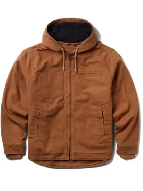 Hooded Zip Canvas Jacket Front Look