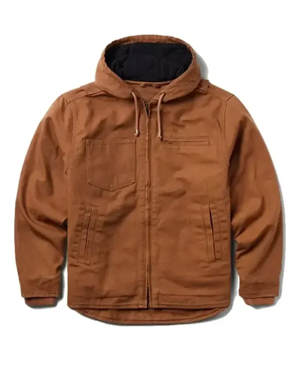 Hooded Zip Canvas Jacket Front Look