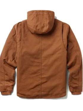 Hooded Zip Canvas Jacket Back Look