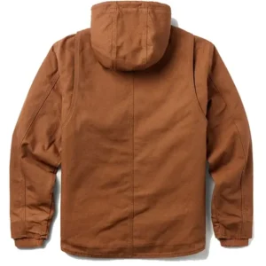 Hooded Zip Canvas Jacket Back Look