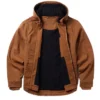 Hooded Zip Canvas Jacket Front Look Open