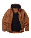 Hooded Zip Canvas Jacket Front Look Open
