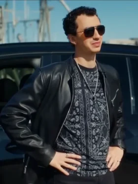 Hudson and Rex S08 David Klein Black Leather Jacket Side