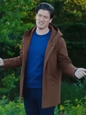 Hudson and Rex S08 Justin Kelly Brown Hooded Jacket Side