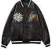 I Can’t Smoke Varsity Jacket Front Look Black Color