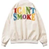 I Can’t Smoke Varsity Jacket Back Look Beige Color