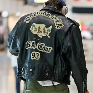 Jacob Elordi Black Leather Jacket