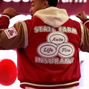 Jake From State Farm Varsity Jacket Back Look