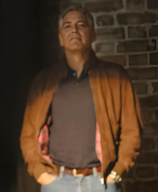 Jay Kelly George Clooney Bomber Suede Jacket