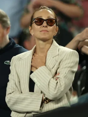 Jelena Djokovic Australian Open Stripe Blazer