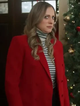 Just Like a Christmas Movie Marlie Collins Red Coat Front look