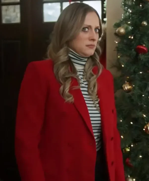 Just Like a Christmas Movie Marlie Collins Red Coat Front look