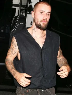 Justin Bieber Los Angeles Black Vest Side