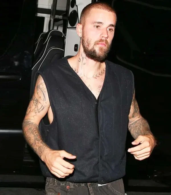 Justin Bieber Los Angeles Black Vest
