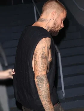 Justin Bieber Los Angeles Black Vest Back