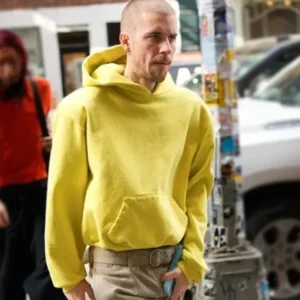 Justin Bieber NYC Yellow Hoodie Front
