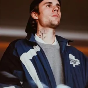 Justin Bieber Toronto Maple Leafs Jacket Front Look
