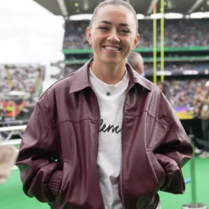 Katie McCabe Dublin Game Leather Jacket Front