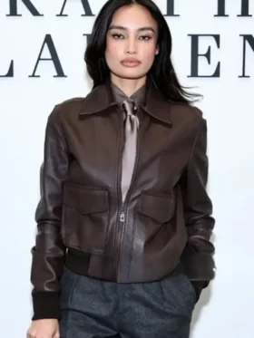 Kelsey Merritt Ralph Lauren 2025 Show Bomber Jacket Front Look