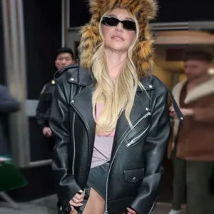 Kesha NYC Black Leather Jacket Side